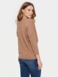 Saint Tropez Mila Dropped Shoulder Round Neck Jumper, Tiger's Eye Melange