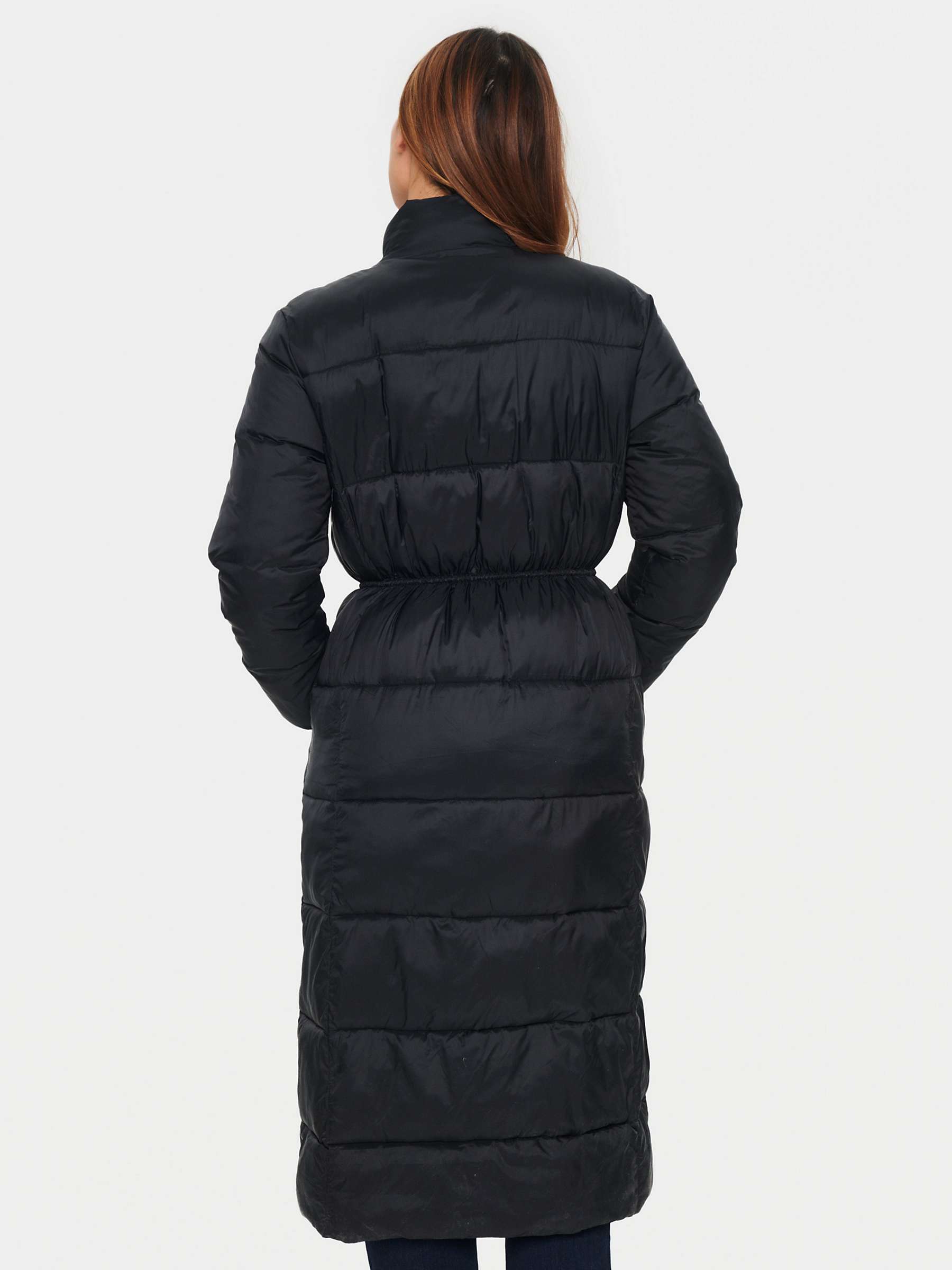 Buy Saint Tropez Nona Long Puffer Coat, Black Online at johnlewis.com