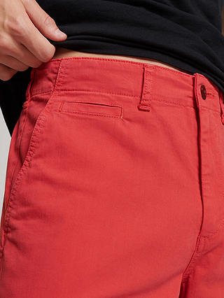 Superdry Officer Chino Shorts, Cayenne Pink