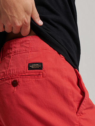 Superdry Officer Chino Shorts, Cayenne Pink