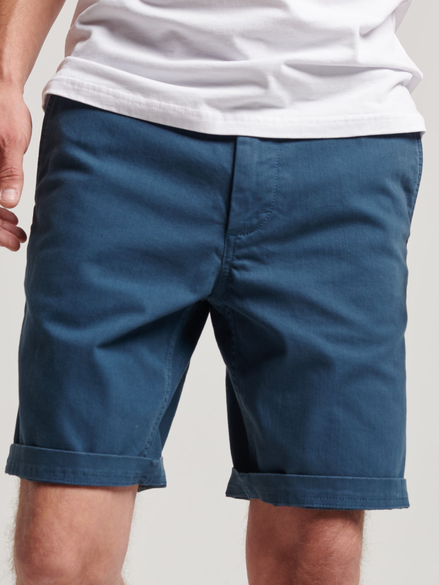 Superdry Officer Chino Shorts, Blue Bottle, 28R
