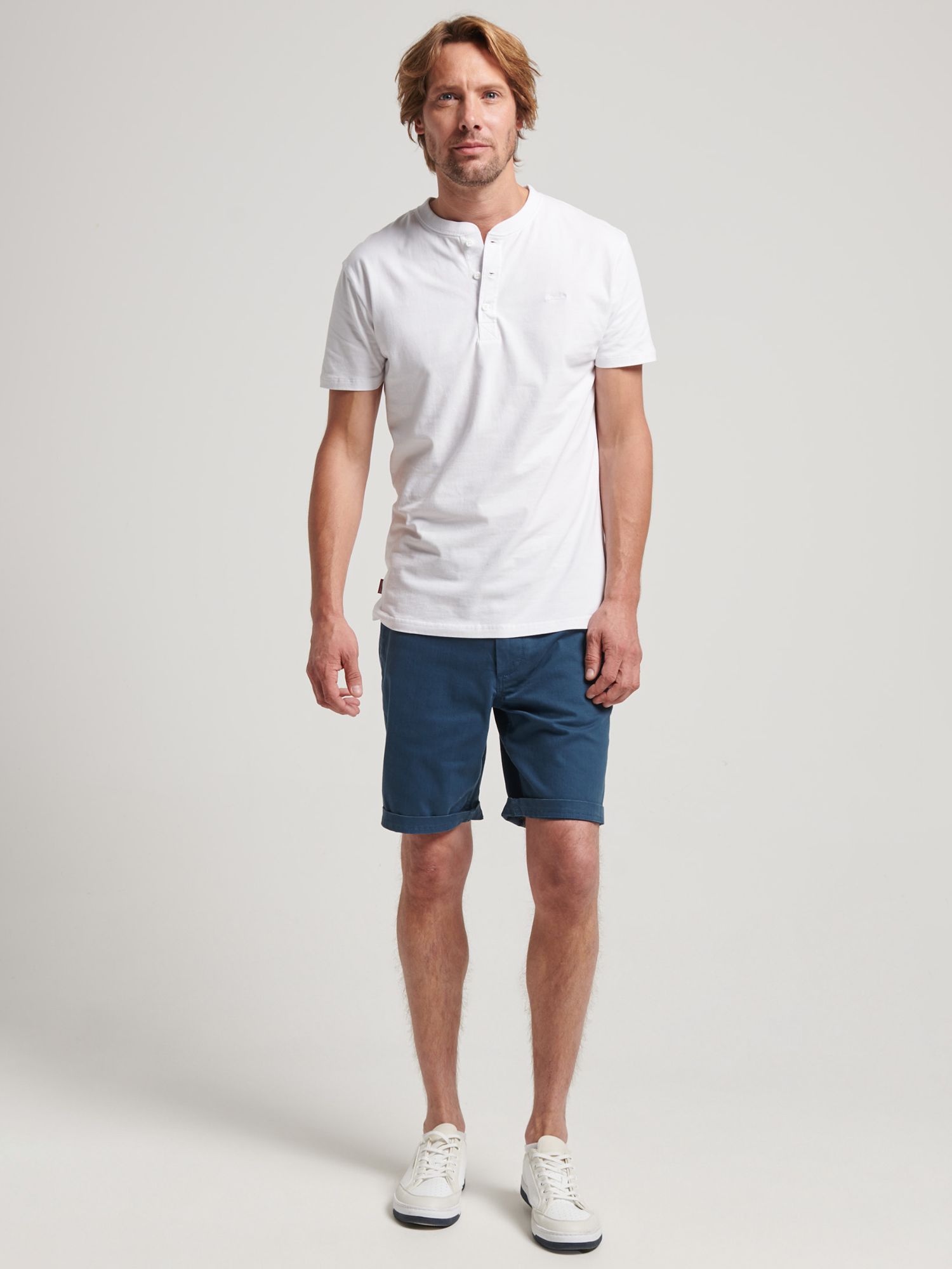 Superdry Officer Chino Shorts, Blue Bottle, 28R