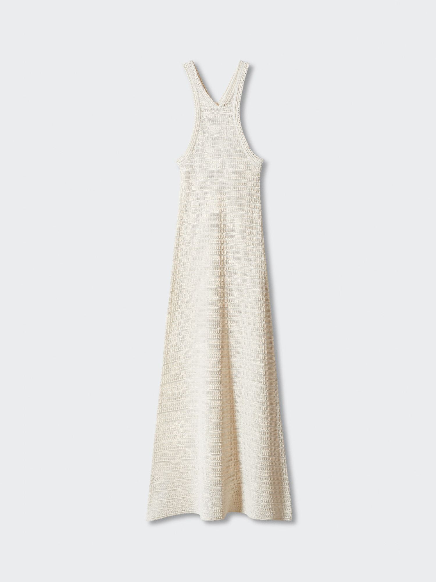 Mango Molino Textured Maxi Dress, Light Beige, 10