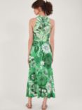Monsoon Botanical Print Crossover Maxi Dress, Green