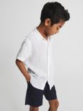 Reiss Kids' Holiday Linen Shirt, White