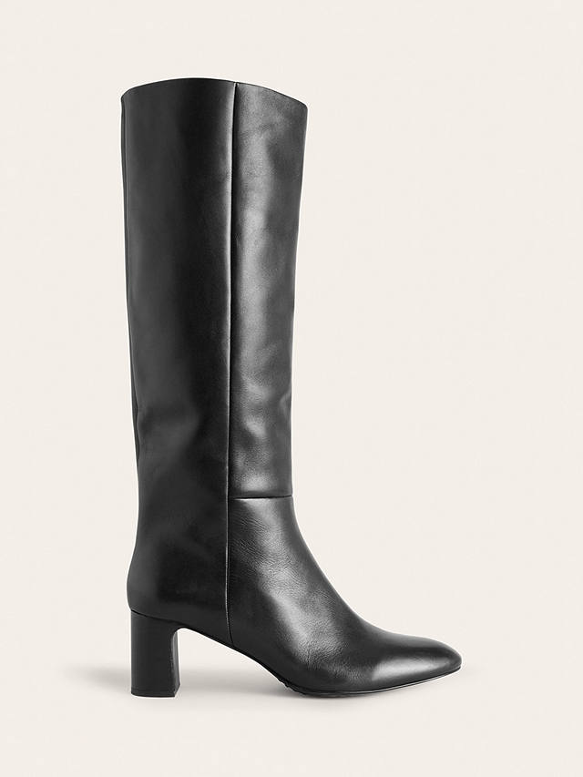 Boden Erica Knee High Leather Boots, Black Leather