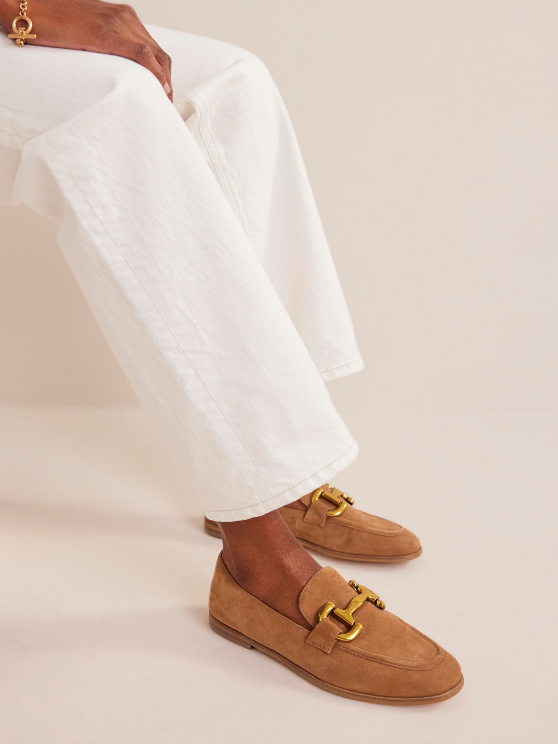 Boden Iris Snaffle Suede Loafers, Ginger Snap at John Lewis & Partners
