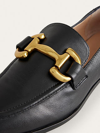 Boden Iris Leather Snaffle Trim Loafers, Black