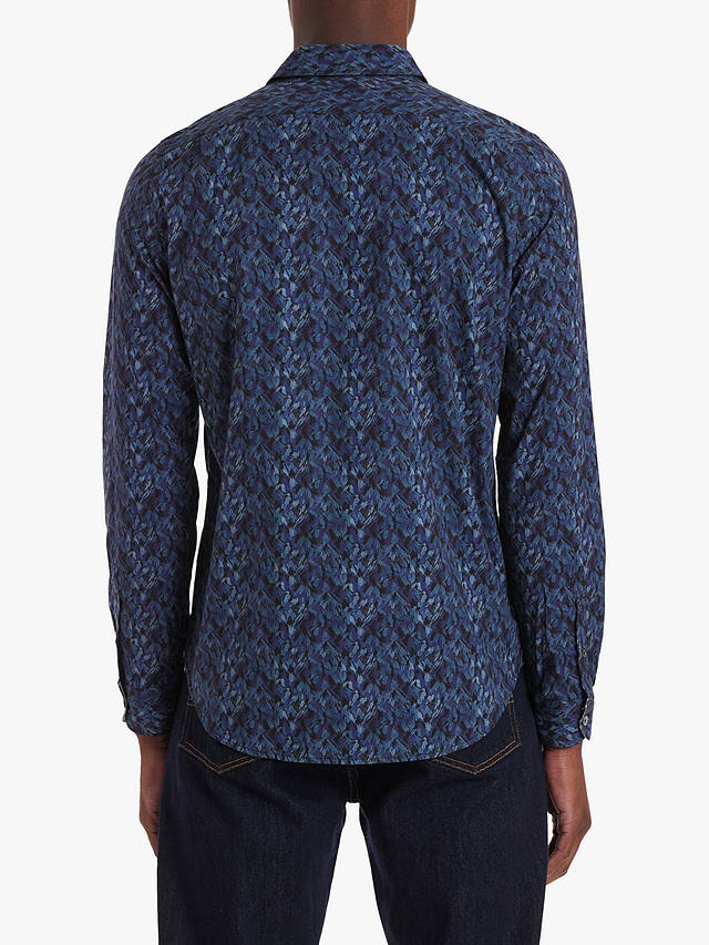Paul Smith Long Sleeve Pattern Shirt, Blue at John Lewis & Partners