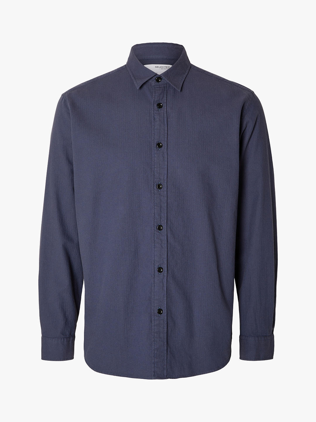 SELECTED HOMME Owen Recycled Cotton Flannel Shirt, Blue Depths