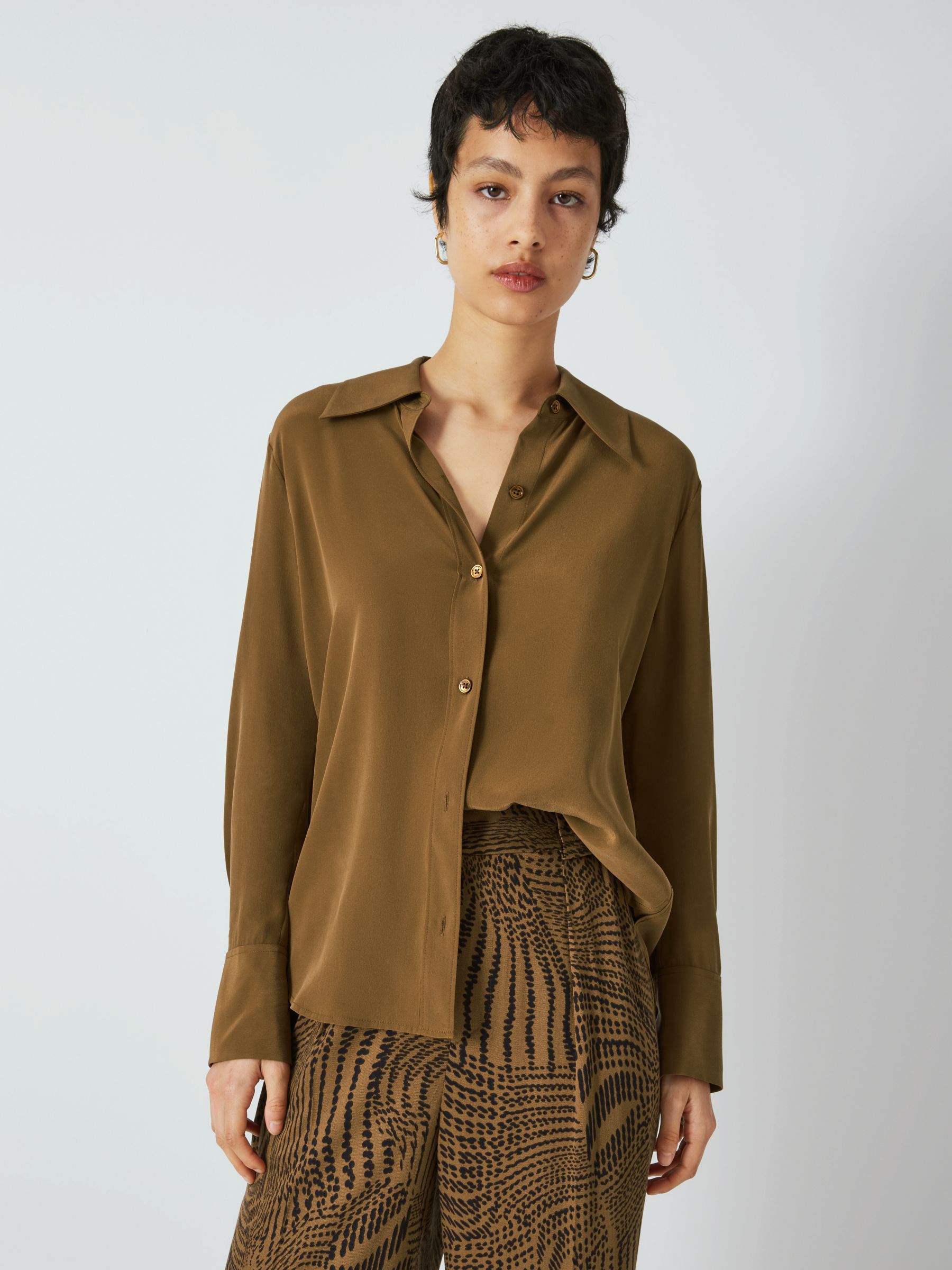 Equipment Leona Silk Shirt, Emperador at John Lewis & Partners