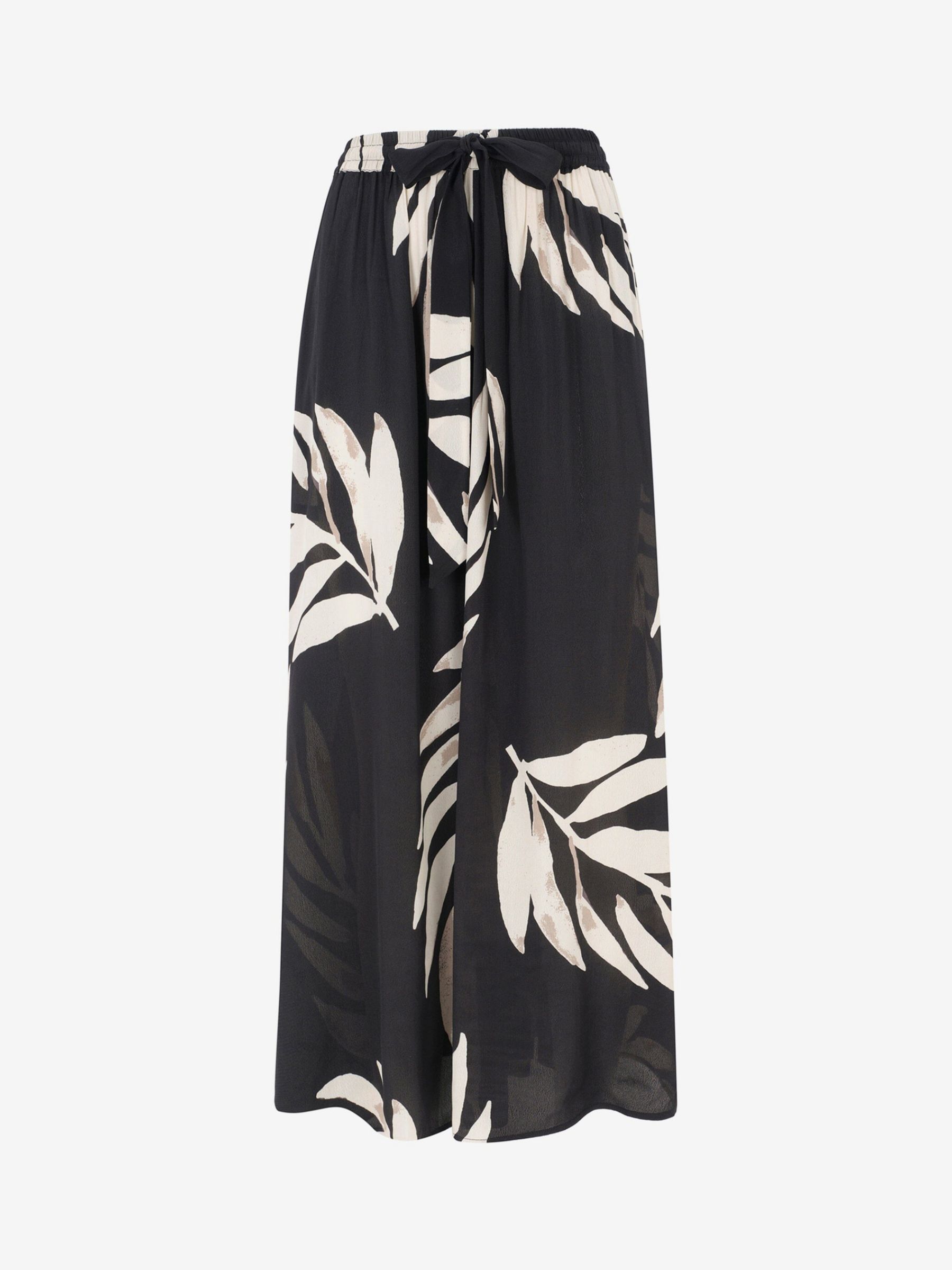 Mint Velvet Poppy Print Maxi Skirt, Black, XS