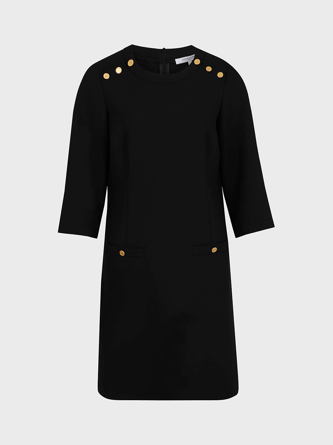 Buy Gerard Darel Joanna Gold Button Mini Dress, Black Online at johnlewis.com