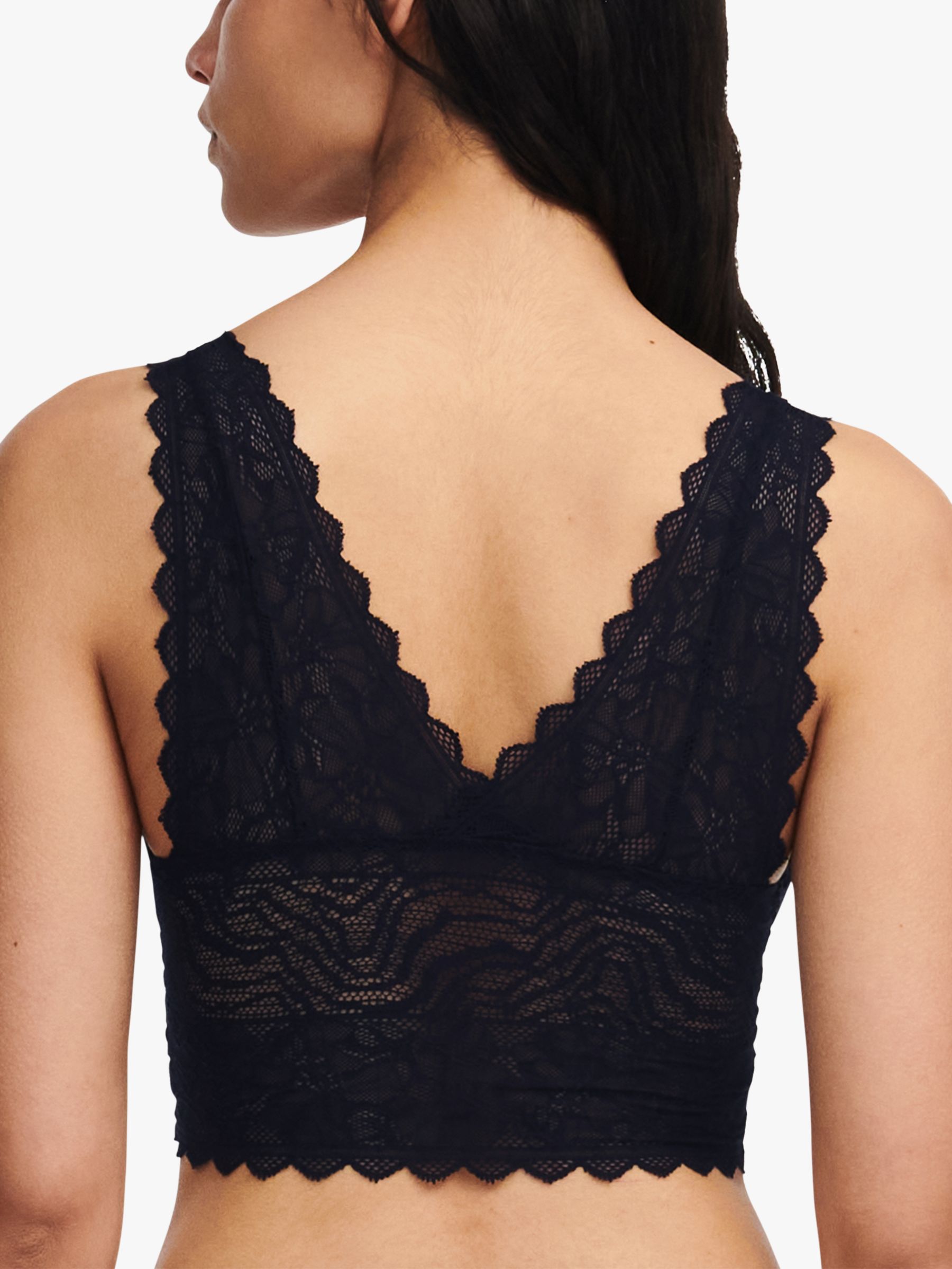 Chantelle Floral Touch Non Wired Bralette, Black at John Lewis & Partners