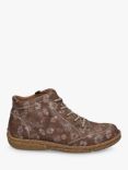 Josef Seibel Neele 01 Floral Leather Lace Up Ankle Boots, Brown/Taupe