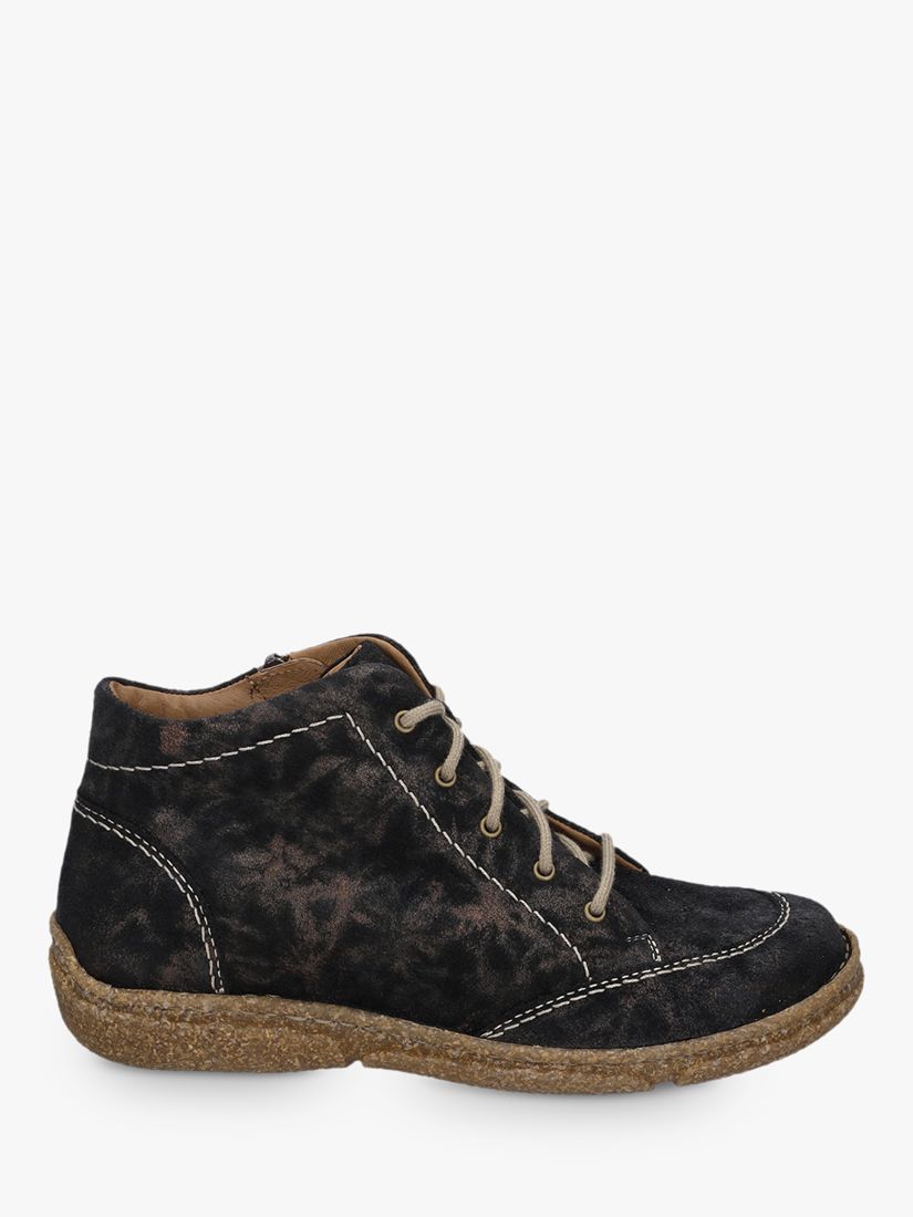 Josef Seibel Neele 01 Leather Lace Up Ankle Boots, Black/Bronze