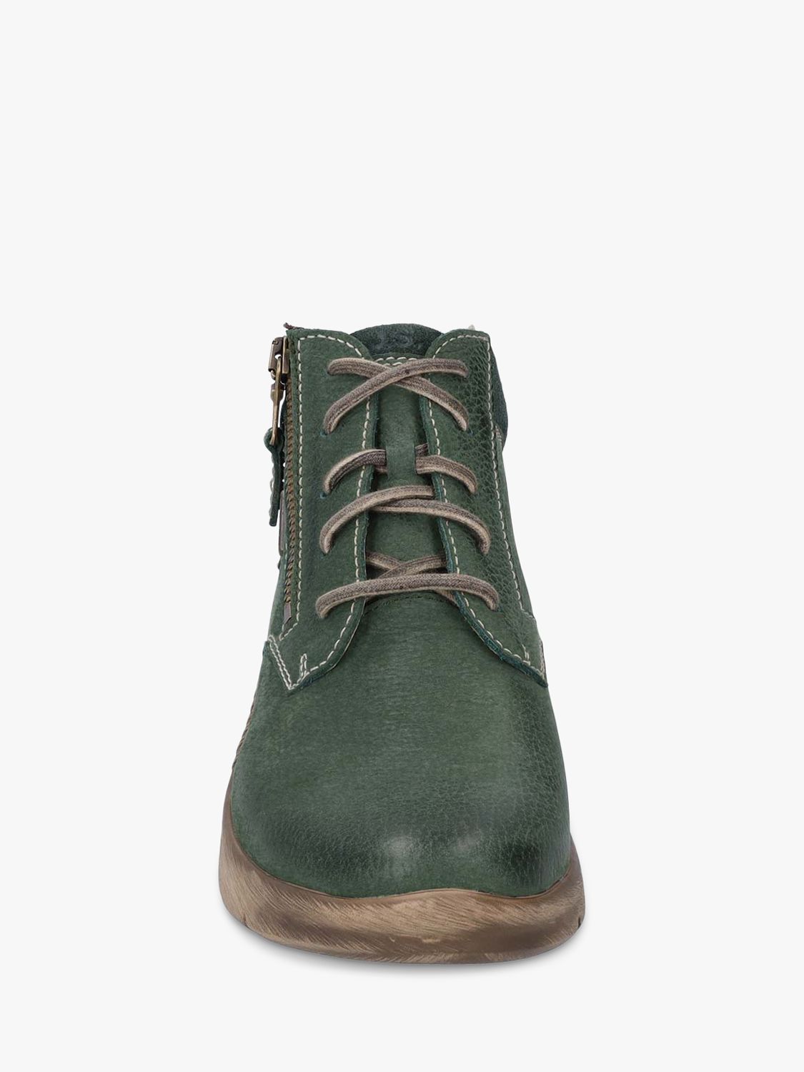 Josef Seibel Conny 52 Waterproof Leather Lace Up Ankle Boots, Green at ...