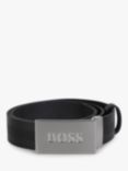 BOSS Kids' Logo Textured Buckle Belt, Black