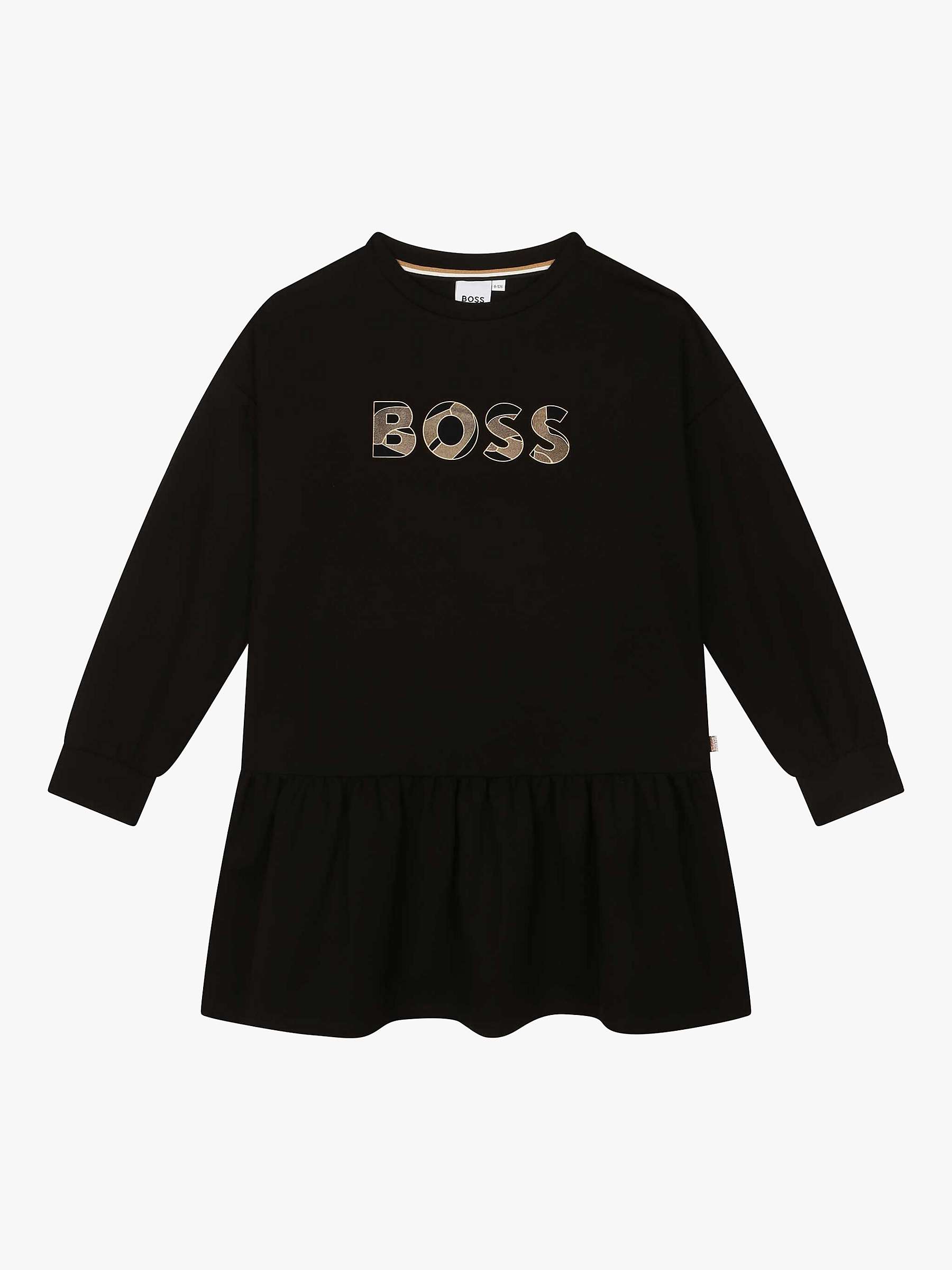 Buy BOSS Kids' Milano Logo Dress, Black Online at johnlewis.com