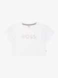 BOSS Kids' Fancy Logo Short Sleeve T-Shirt, White