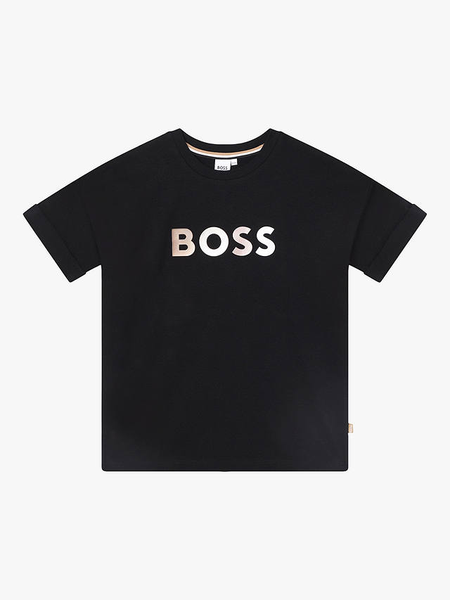 BOSS Kids' Short Sleeve T-Shirt, Black