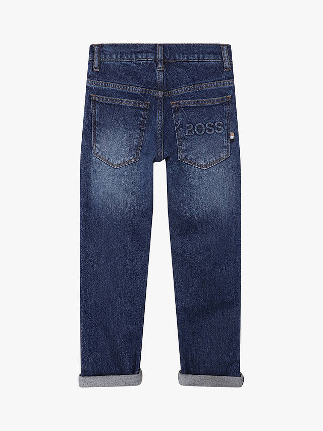 BOSS Boy's Logo Embossed Pocket Jeans, Blue