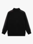 BOSS Kids' Monogram Fleece Zip Through Cardigan, Black