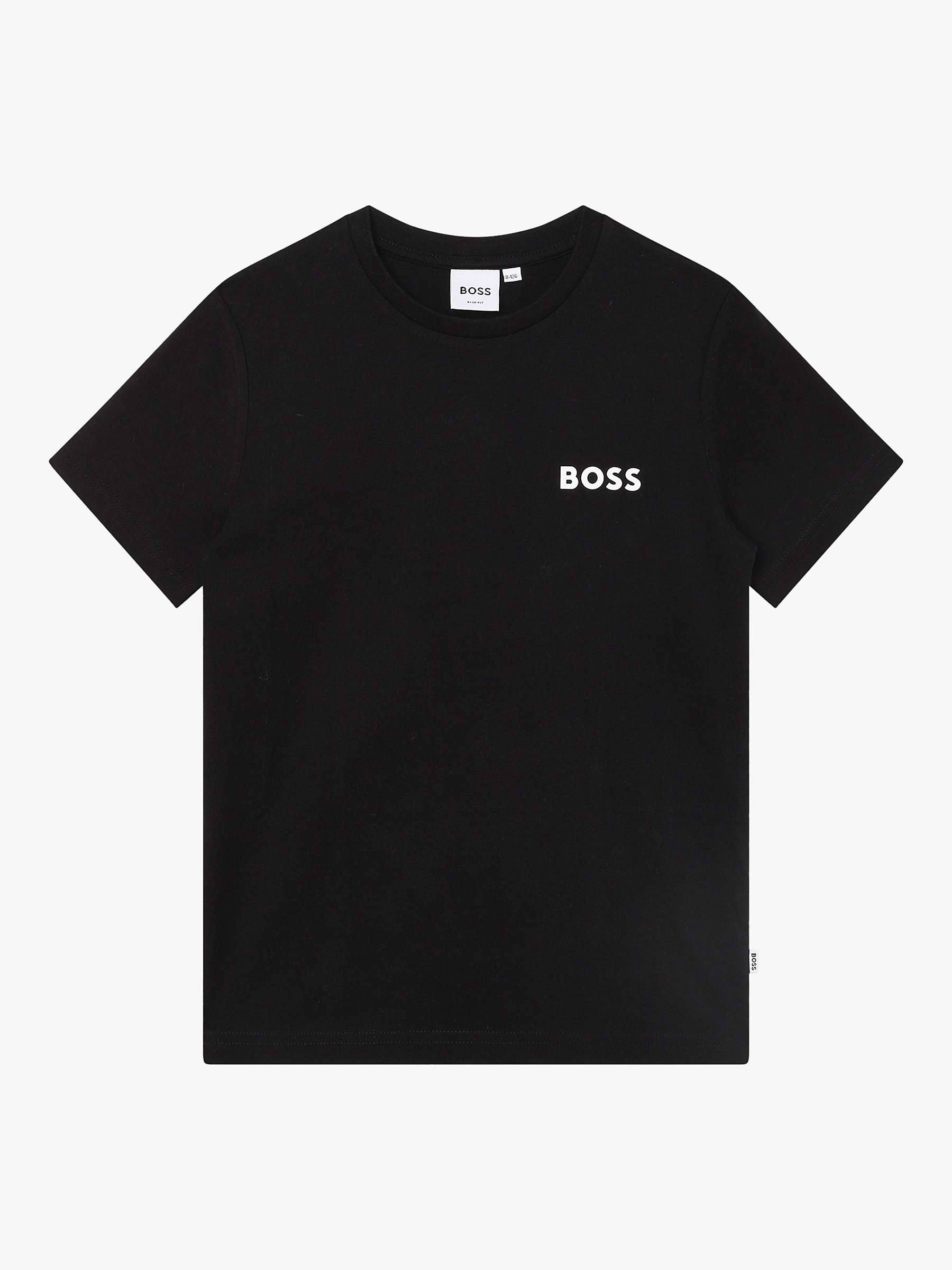 Buy BOSS Kids' Logo Graphic Short Sleeve T-Shirt, Black Online at johnlewis.com