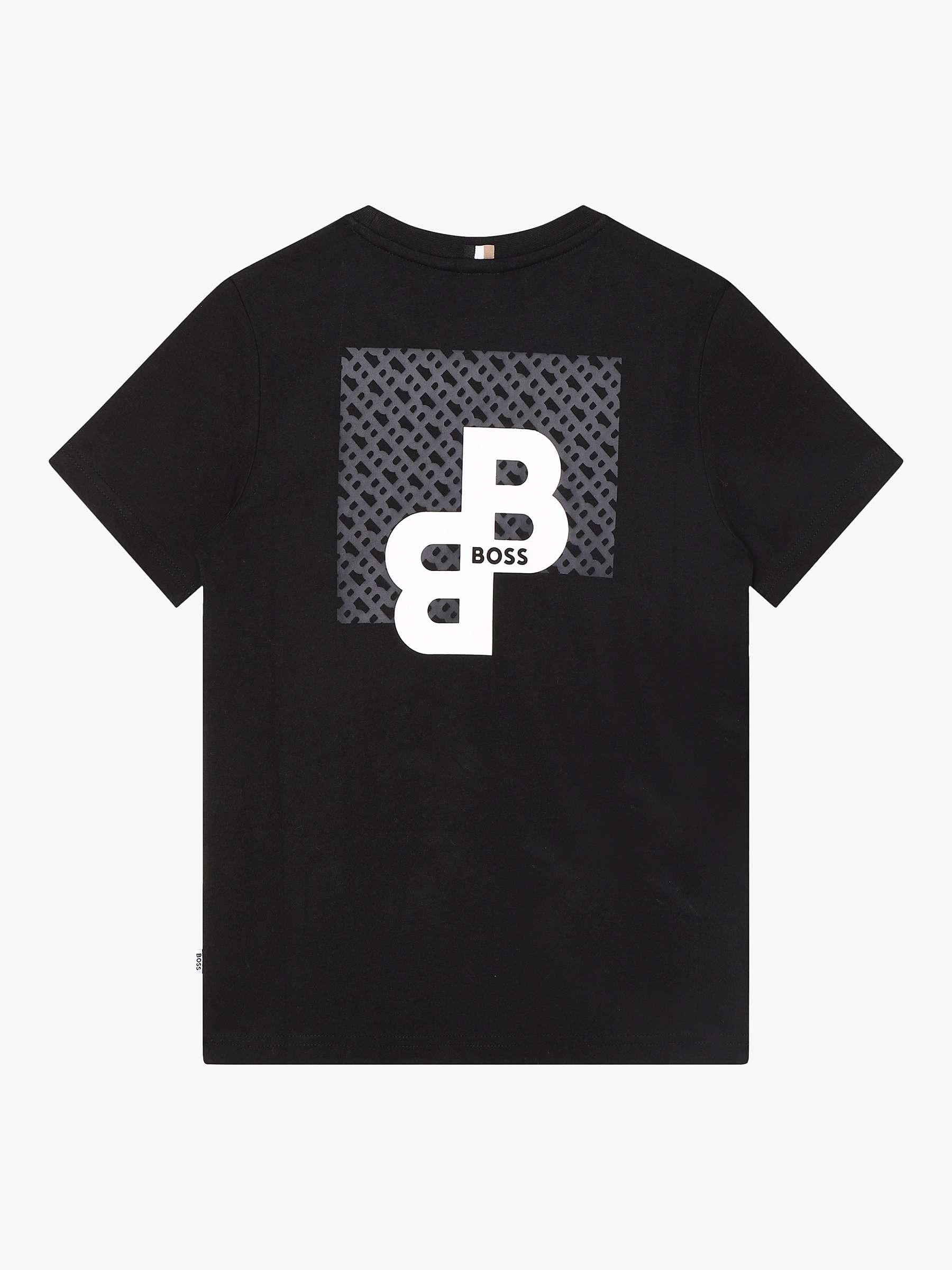 Buy BOSS Kids' Logo Graphic Short Sleeve T-Shirt, Black Online at johnlewis.com