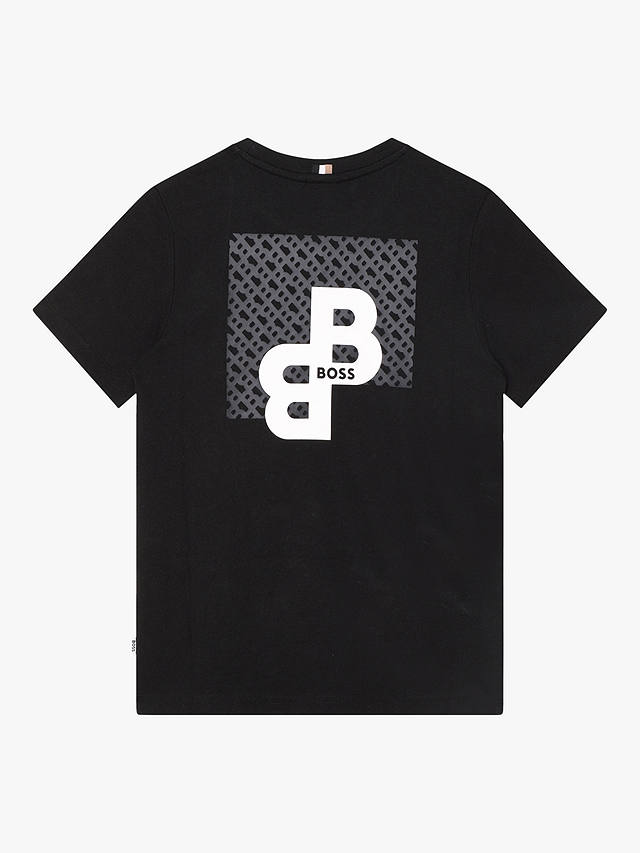 BOSS Kids' Logo Graphic Short Sleeve T-Shirt, Black