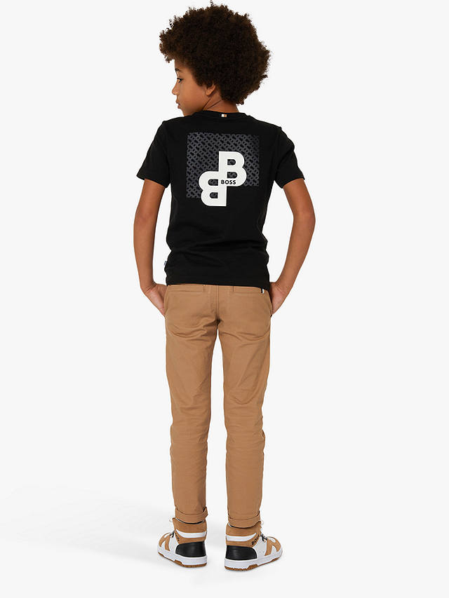 BOSS Kids' Logo Graphic Short Sleeve T-Shirt, Black