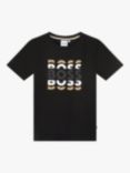 BOSS Kids' Logo Slim Fit Short Sleeve T-Shirt, Black