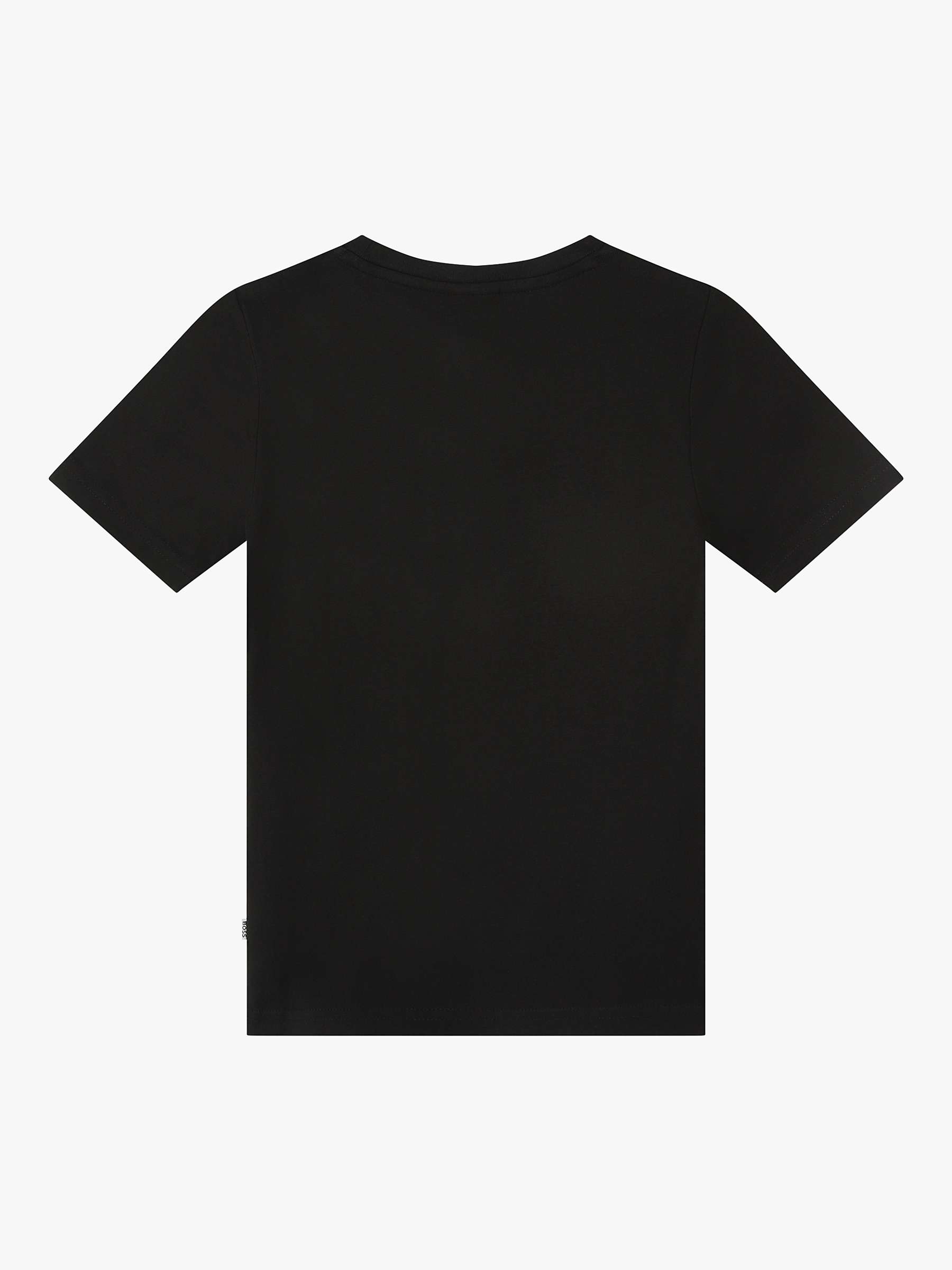 Buy BOSS Kids' Logo Slim Fit Short Sleeve T-Shirt, Black Online at johnlewis.com