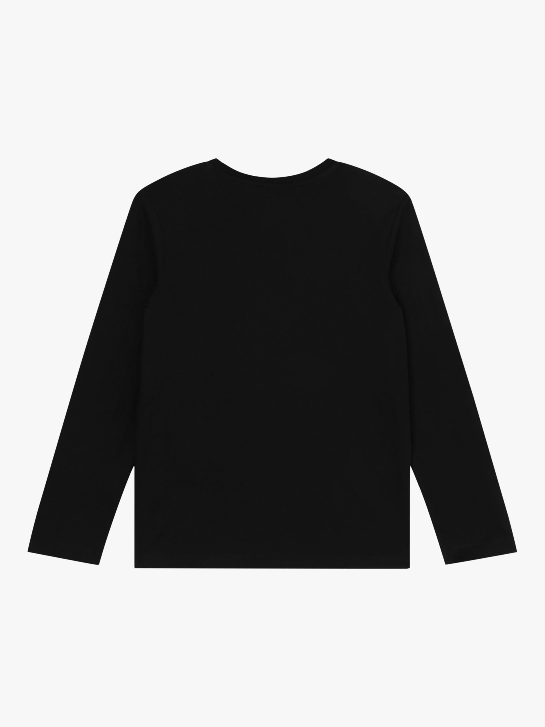 BOSS Kids' Fancy Logo Long Sleeve T-Shirt, Black/Multi, 4 years