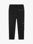 BOSS Kids' Logo Piqué Zip Detail Jogging Trousers, Black