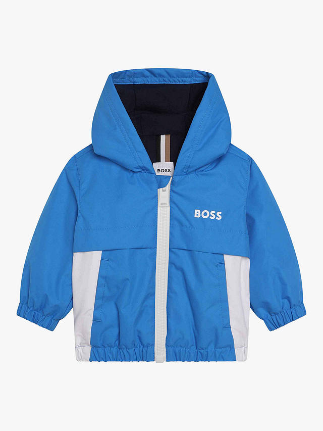 BOSS Baby Logo Hooded Magic Print Windbreaker, Blue