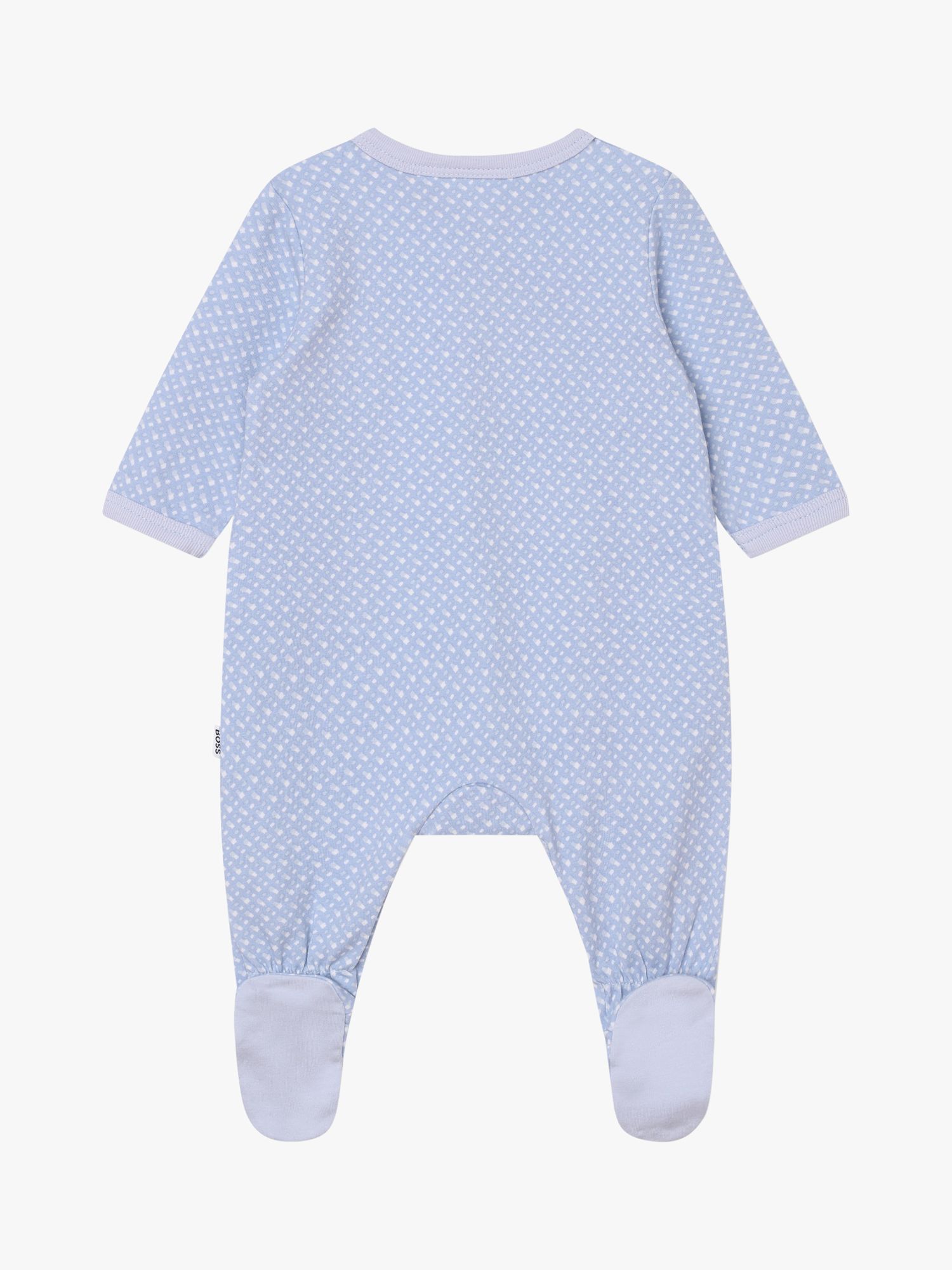 Buy BOSS Baby Monogram Print Sleepsuit, White/Multi Online at johnlewis.com