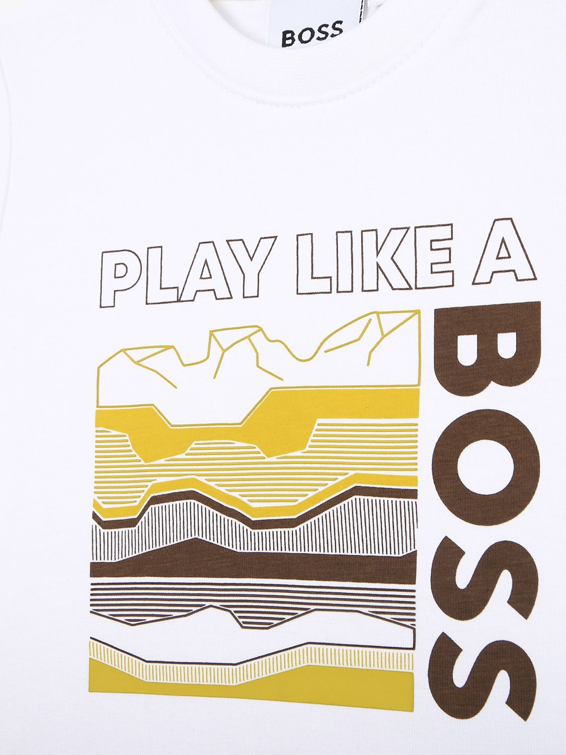 Buy BOSS Baby Long Sleeve Slogan T-Shirt, White/Multi Online at johnlewis.com