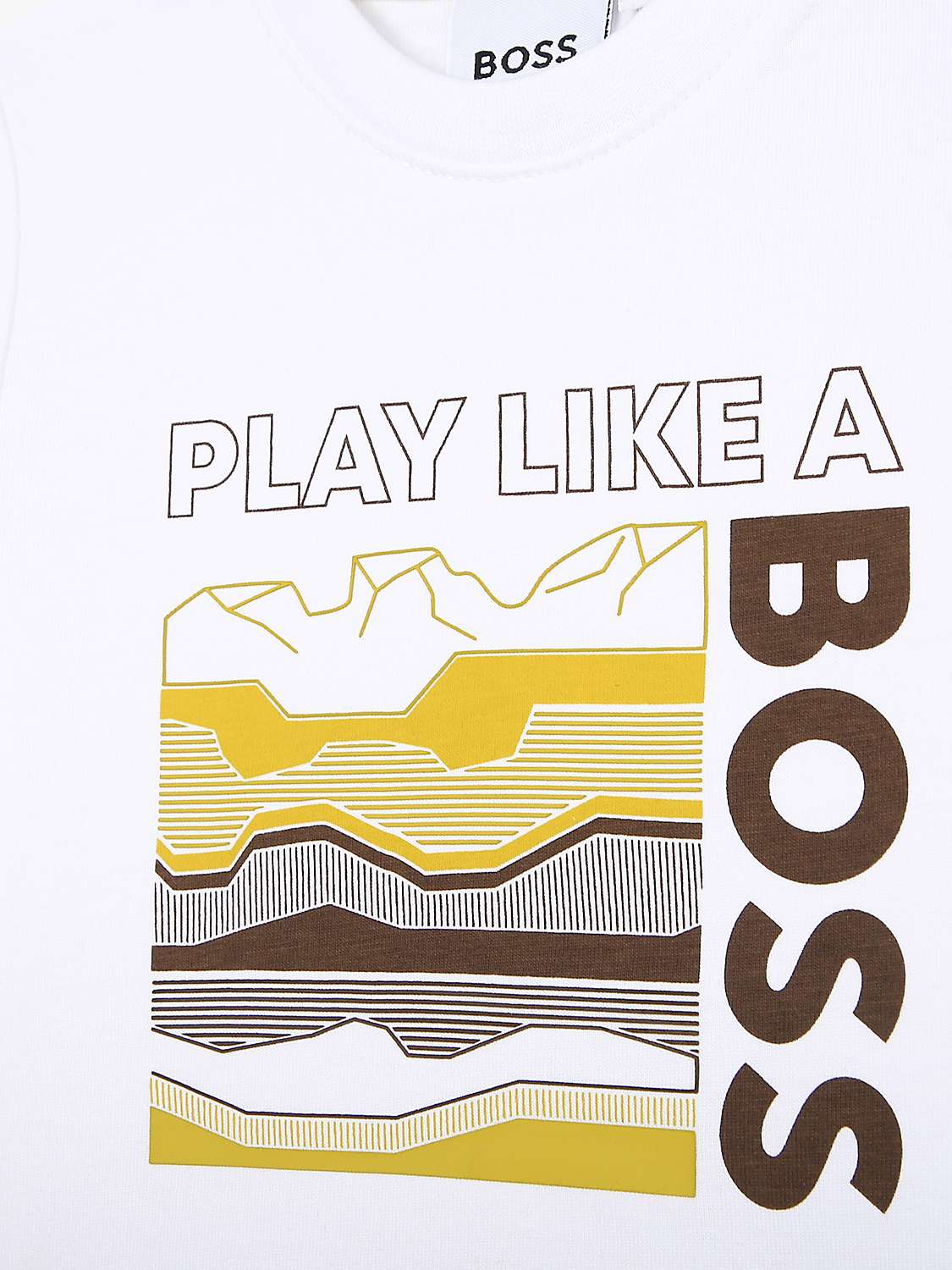 Buy BOSS Baby Long Sleeve Slogan T-Shirt, White/Multi Online at johnlewis.com