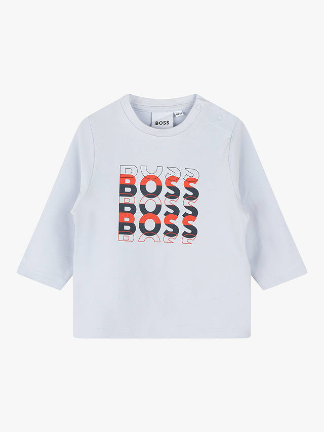BOSS Baby Logo Long Sleeve T-Shirt, Light Blue