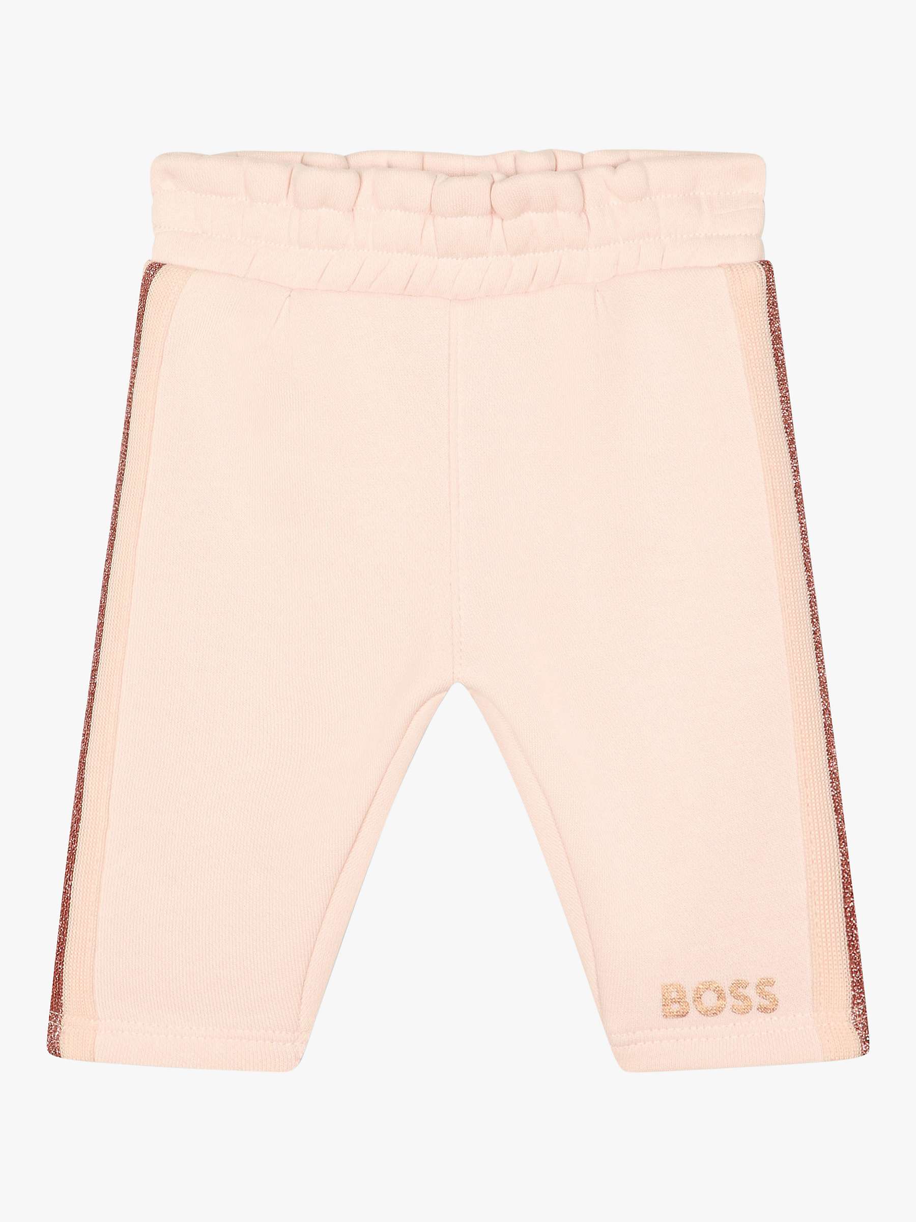 Buy HUGO BOSS Baby Embroided Logo Joggers, Pink Online at johnlewis.com