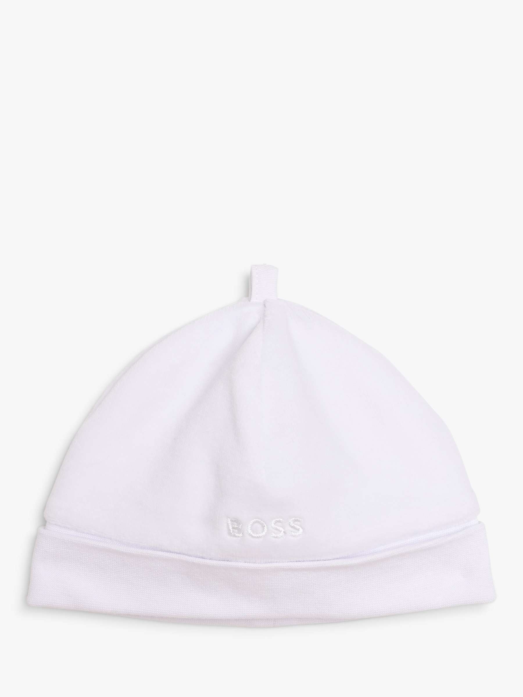 Buy BOSS Baby Pull On Velvet Hat, White Online at johnlewis.com