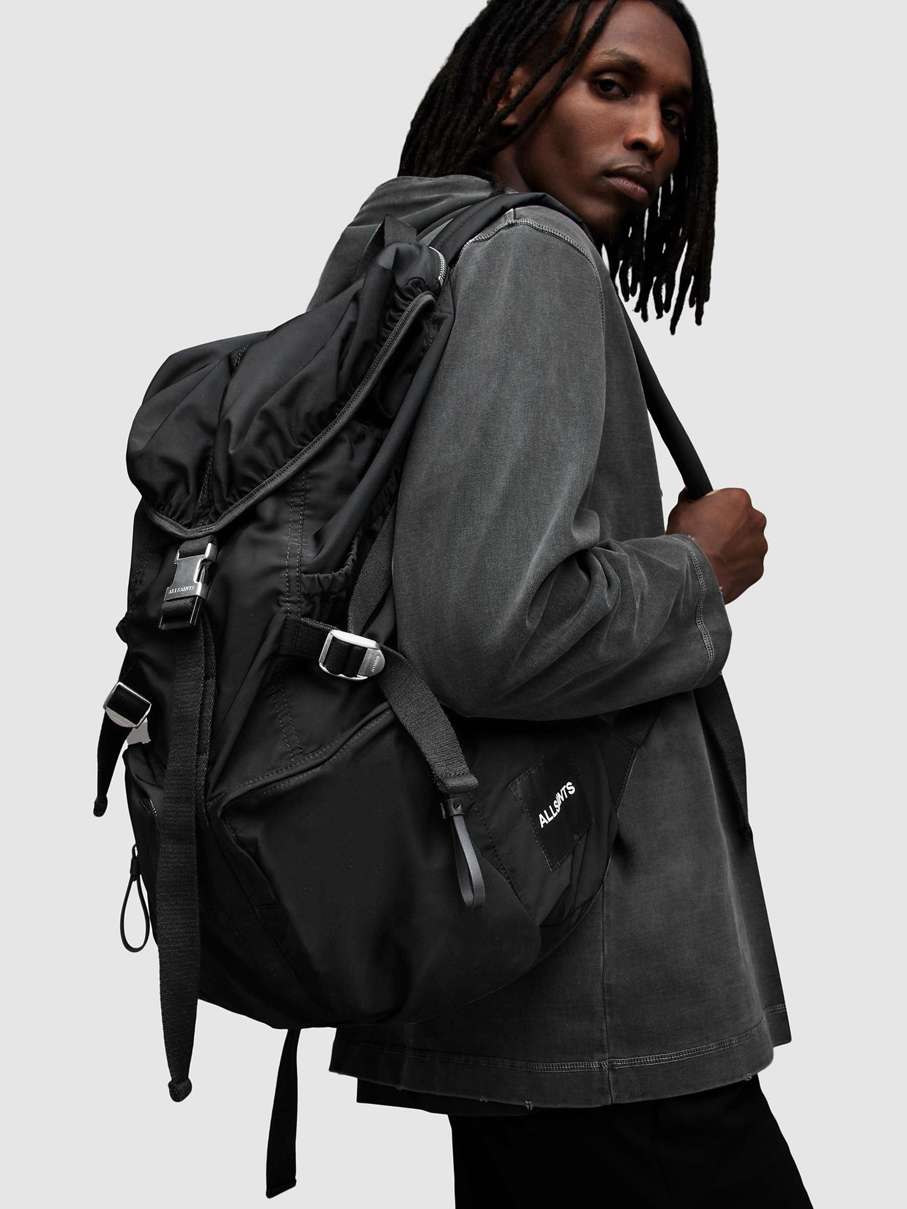 Buy AllSaints Ren Hiking Backpack, Black Online at johnlewis.com