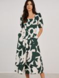 Baukjen Jazlyn Abstract Print Organic Cotton Dress, Green