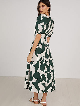 Baukjen Jazlyn Abstract Print Organic Cotton Dress, Green