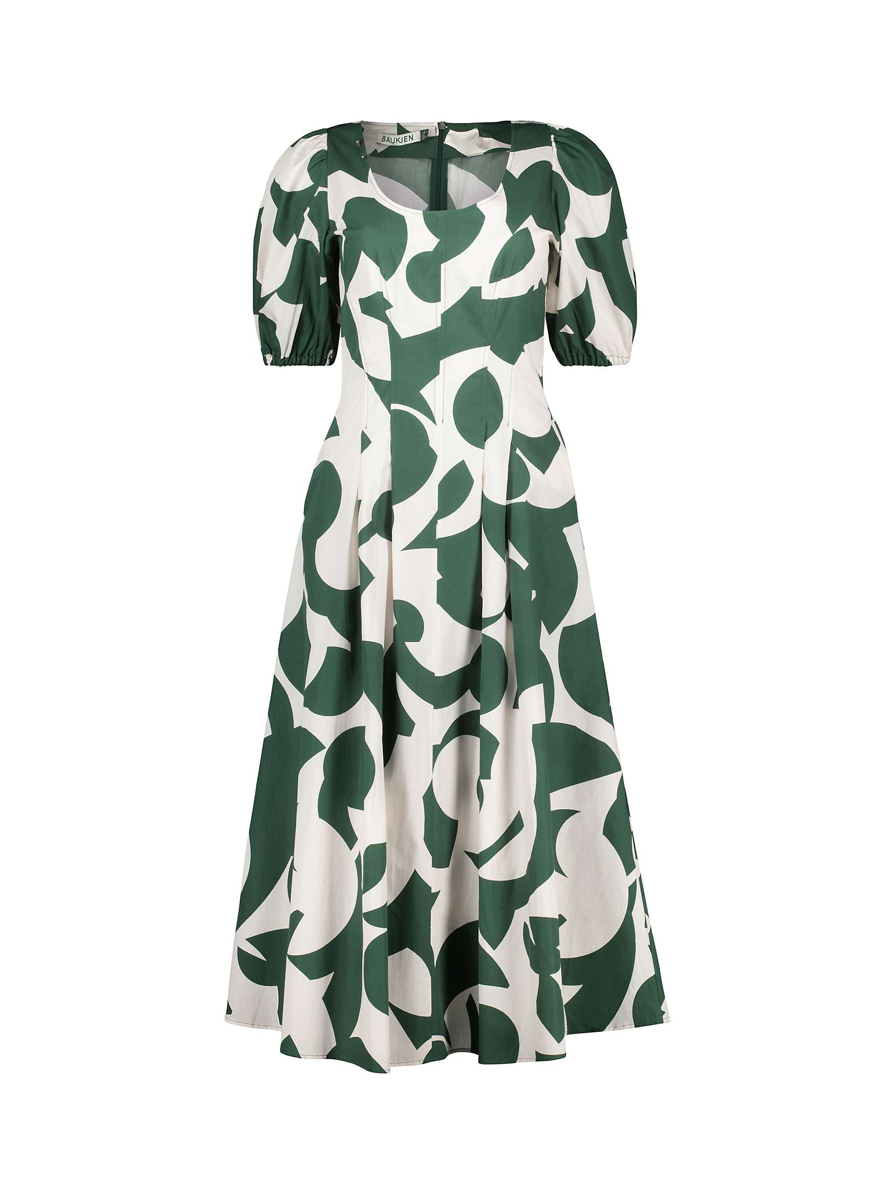 Buy Baukjen Jazlyn Abstract Print Organic Cotton Dress, Green Online at johnlewis.com