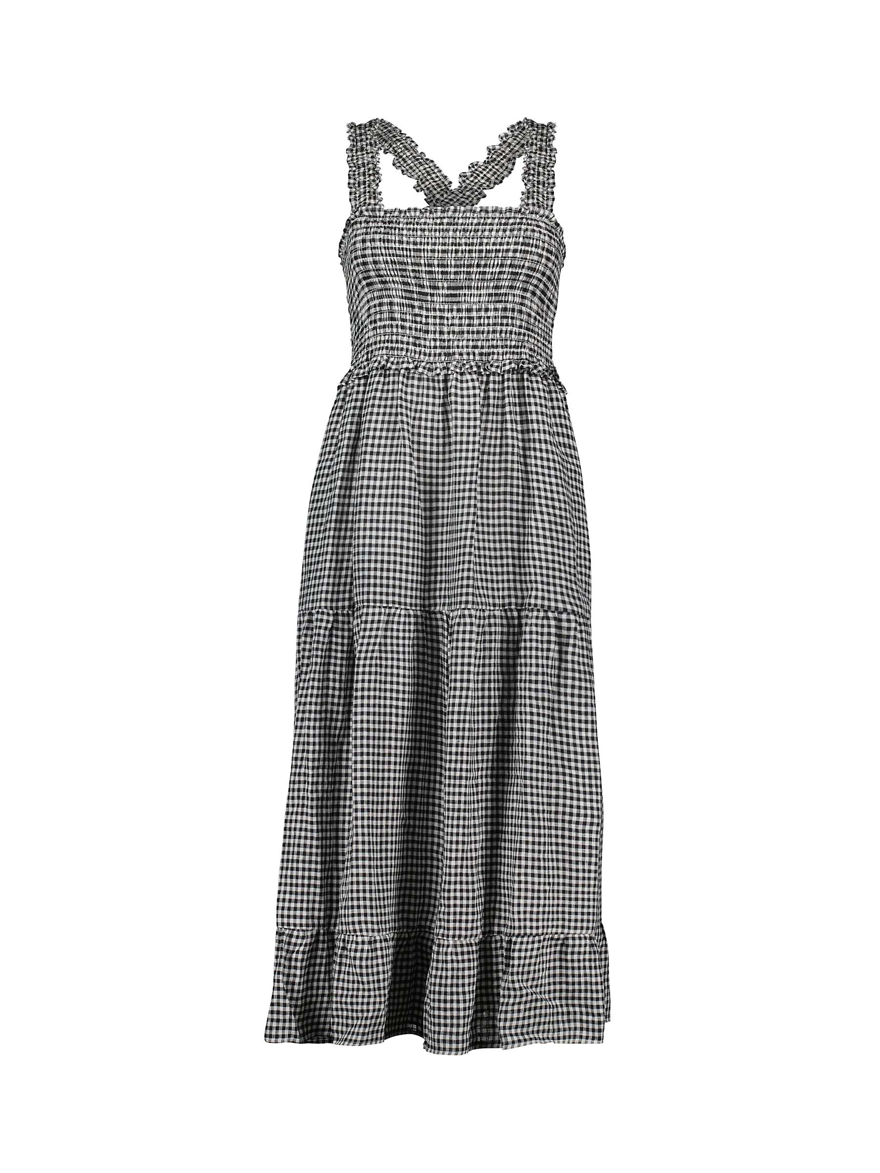 Buy Baukjen Braylee Gingham Linen Midi Dress, Black Online at johnlewis.com