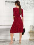 Jolie Moi Valeria Animal Print Midi Dress, Red