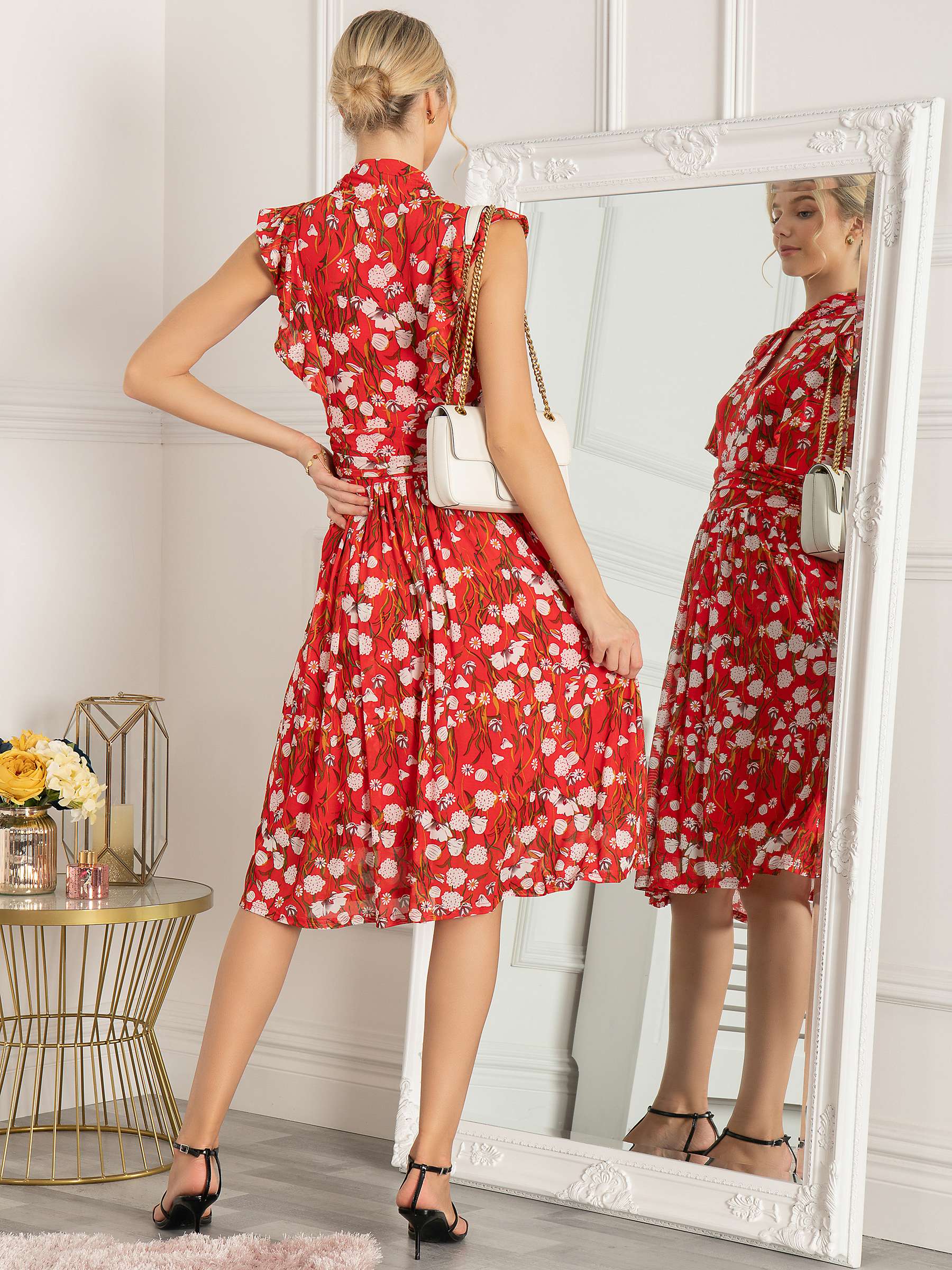 Buy Jolie Moi Alaine Frill Shoulder Mesh Dress Online at johnlewis.com
