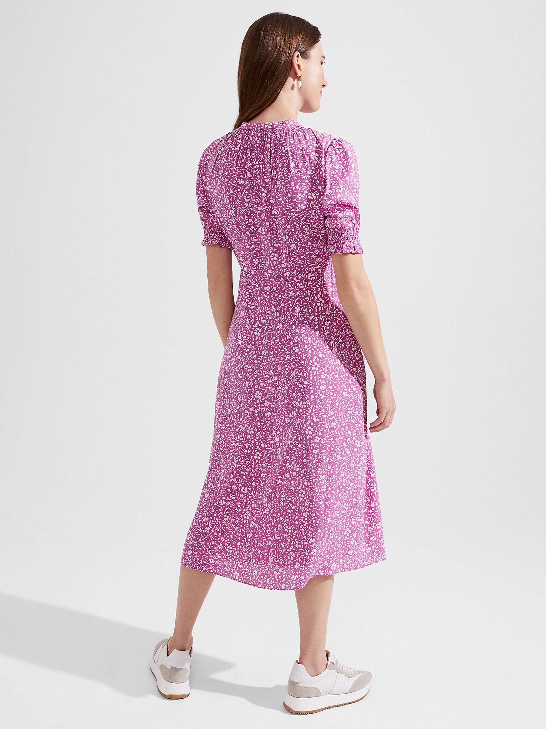 Buy Hobbs Tullia Floral Midi Dress, Pink/Ivory Online at johnlewis.com